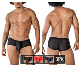 Clever 229947 3er-Pack australische Latino-Badehosen, Farbe Schwarz-Rot-Blau